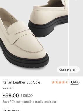 Quince Bone Leather Lug Sole Loafer